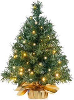 Kleine kunstkerstboom 600 cm met warme ledverlichting