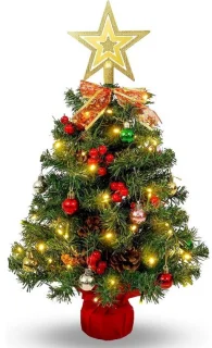 Kleine kunstkerstboom groen pvc tafelmodel
