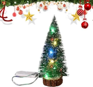 Kleine kunstkerstboom met ledverlichting 10 cm