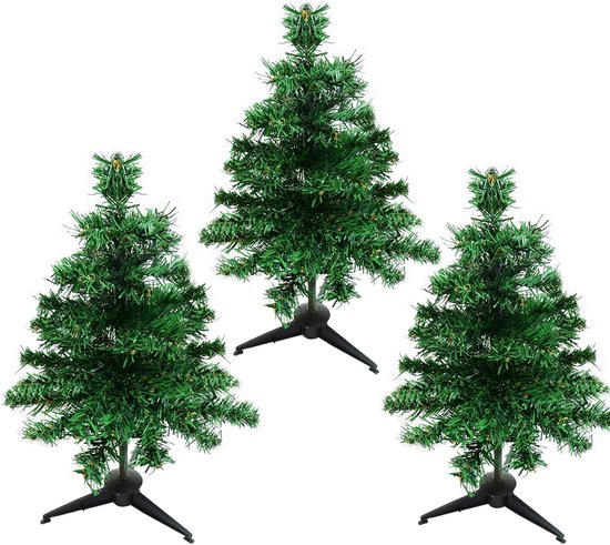 Kleine Kunstkerstboom Mini Set van 3 - 30 cm