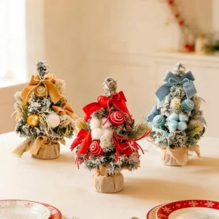 Kleine kunstkerstboom set van 3