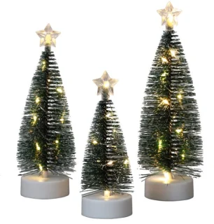Kleine kunstkerstboompjes – 3 stuks – groen