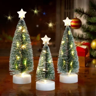Kleine kunstkerstboompjes – 3 stuks – groen
