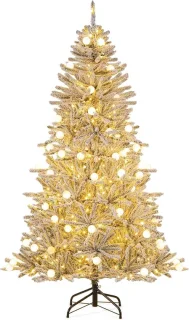 KOMFOTTEU besneeuwde kunstkerstboom met ledlampen - 180 cm