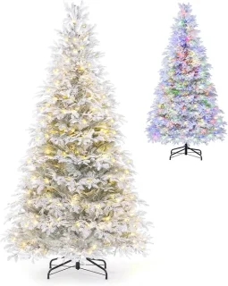 KOMFOTTEU besneeuwde kunstkerstboom met ledverlichting - 180 cm