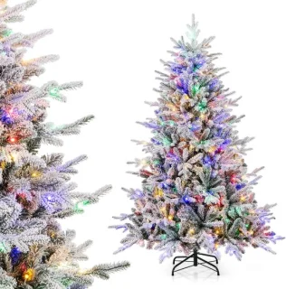 KOMFOTTEU besneeuwde kunstkerstboom met verlichting (186 cm)