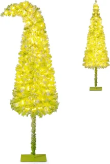 KOMFOTTEU flexibele kerstboom met groene sneeuw en vruchten
