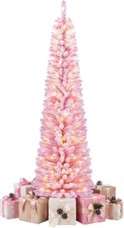 KOMFOTTEU kerstboom Sneeuwwitje roze 180 cm