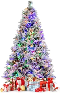 KOMFOTTEU Kunstkerstboom met ledverlichting (180 cm)