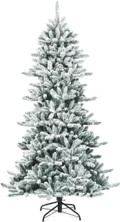 KOMFOTTEU kunstkerstboom met sneeuw 210 cm, met metalen standaard