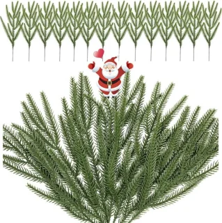 Kunst Den Takken - valse naalden - kerst decoratie - 30 stuks - groen