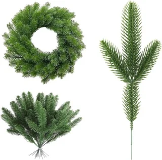 Kunst dennentakken - kerstdecoratie - 24 stuks - groen