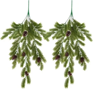 Kunst dennentakken - nep kersttakken - 74 cm groen