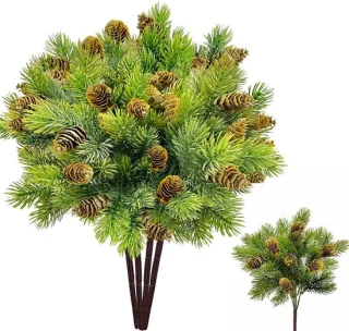 Kunst dennentakken prikkers 38 cm groen