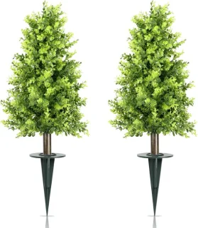 Kunst kegelboom 75 cm 2-pack groen