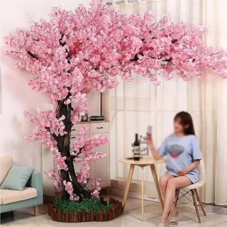 Kunst kersenbloesem boom – nep sakura bloem – 1,5 bij 1 meter, roze