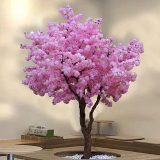 Kunst kersenboom nepbloesem roze