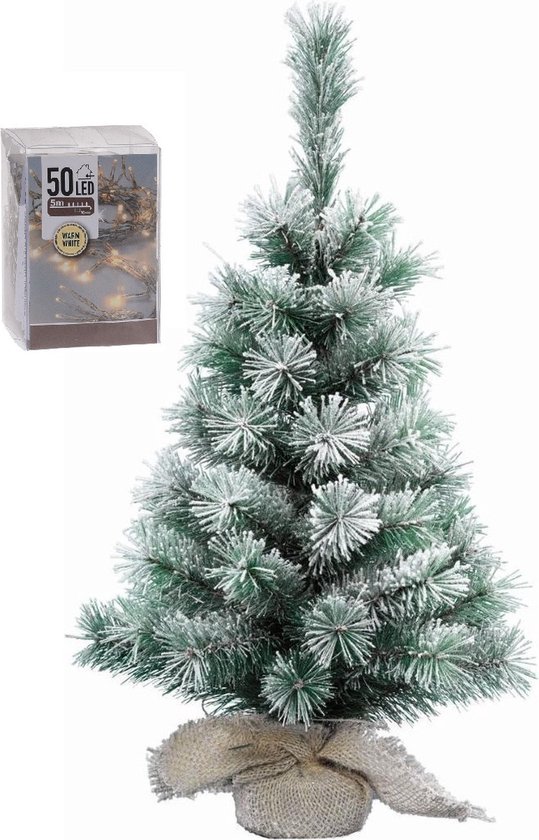 Kunst kerstboom besneeuwd 60 cm warm wit
