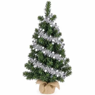 Kunst kerstboom met jute zak - 75 cm