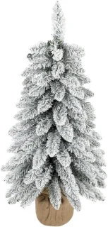 Kunst pencil kerstboom met jute voet, wit
