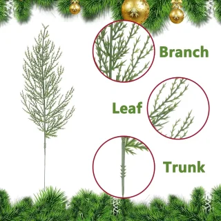 Kunstantwoordentakken - nepplantentakjes - kerstdecoratie - 35 cm - groen