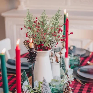 Kunstantwoordentakken - nepplantentakjes - kerstdecoratie - 35 cm - groen