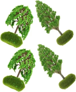 Kunstbomen set - miniatuur - 4 stuks - groen