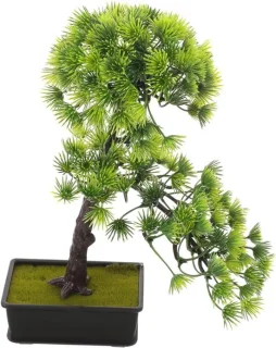 Kunstbonsai dennenboom 28x11x7 cm groen