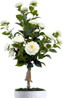 Kunstboom decoratie - 16 x 16 x 16 cm - wit