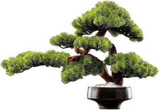 Kunstboom decoratie - Nep bonsai in keramische pot - 60x26x41cm - groen