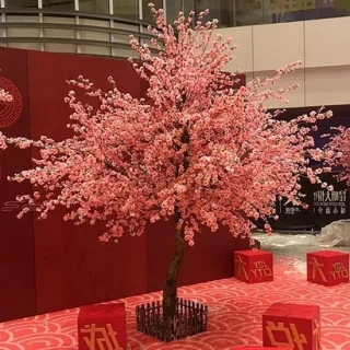 Kunstboom decoratieve boom 1x0.9m roze