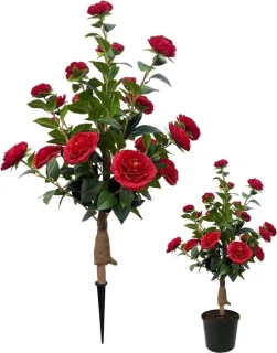 Kunstboom decoratieve boom 88 cm rood