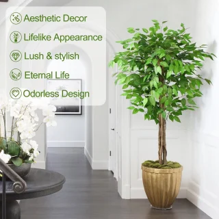 Kunstboom Ficus 150 cm - gebogen stam