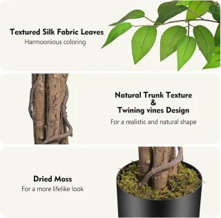 Kunstboom Ficus 150 cm - gebogen stam