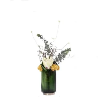Kunstboom met vaas - nepbloemen set - 61 cm
