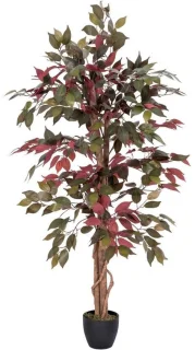 Kunstboom met zijden bloemen, 135 cm in zwarte pot