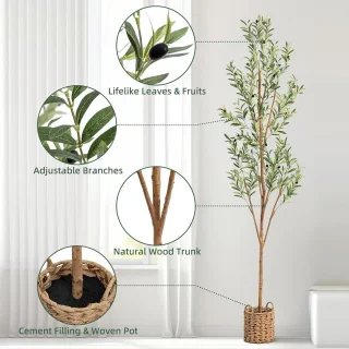 Kunstboom Olijfboom 210 cm met mand