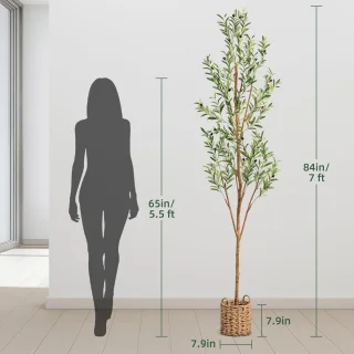 Kunstboom Olijfboom 210 cm met mand