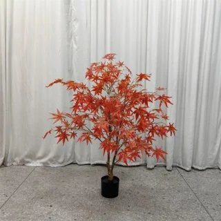 Kunstboom rode esdoorn, hoogte 90 cm, rood