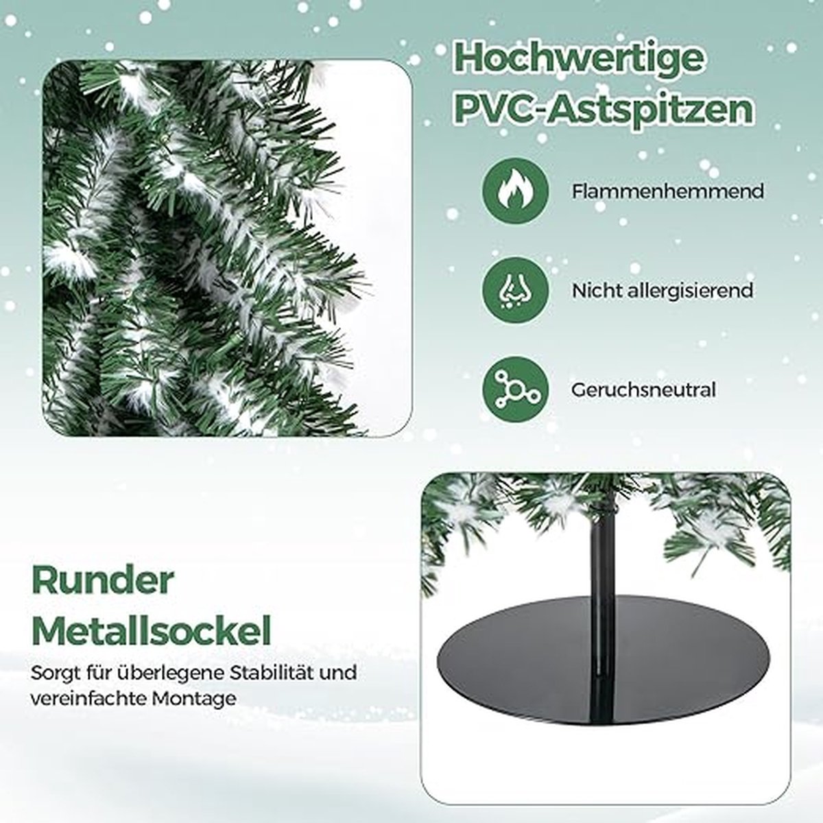 Kunstboom Set Pijnboom 120+150+180 cm LED Groen/Wit