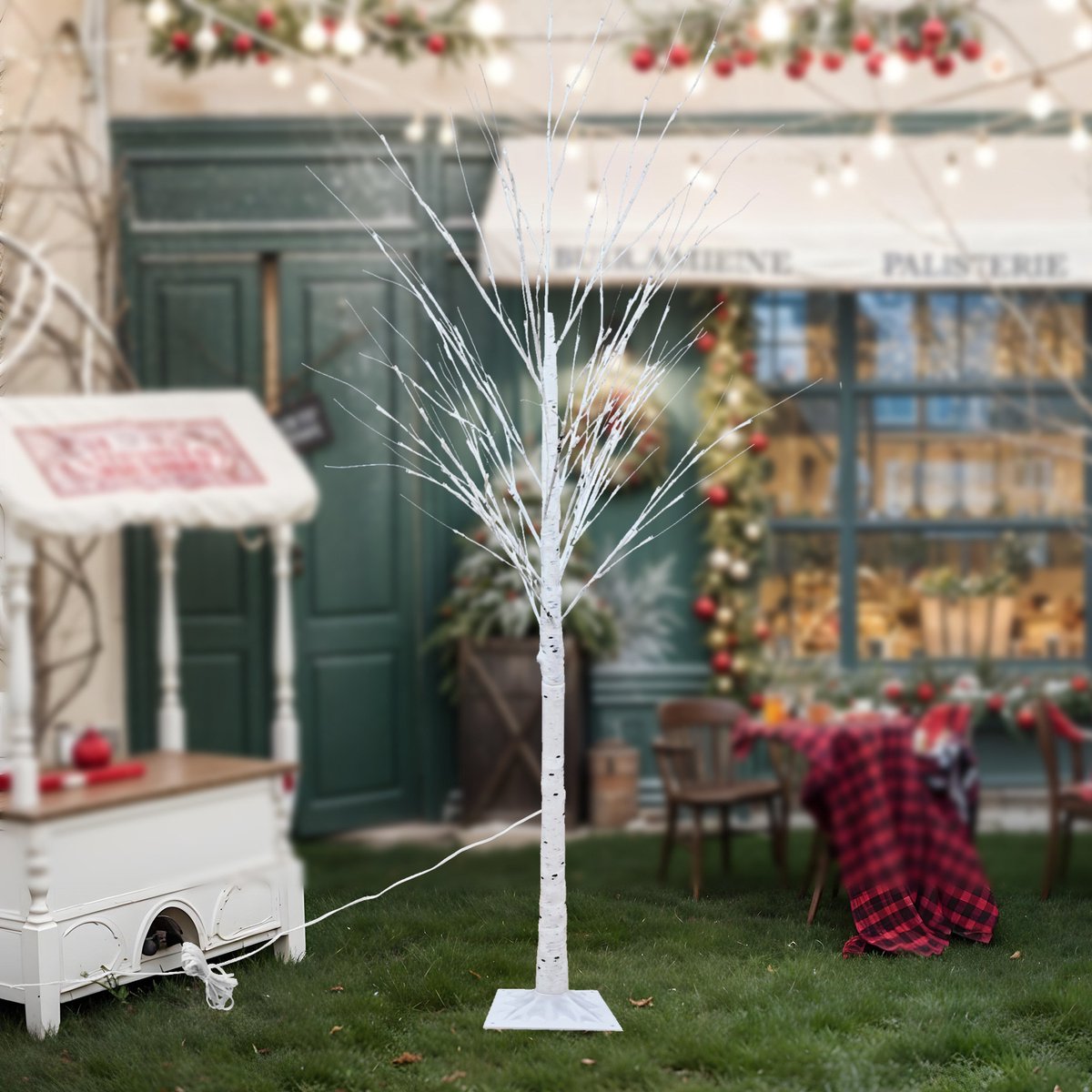 Kunstboom Witte Berken LED 180 cm