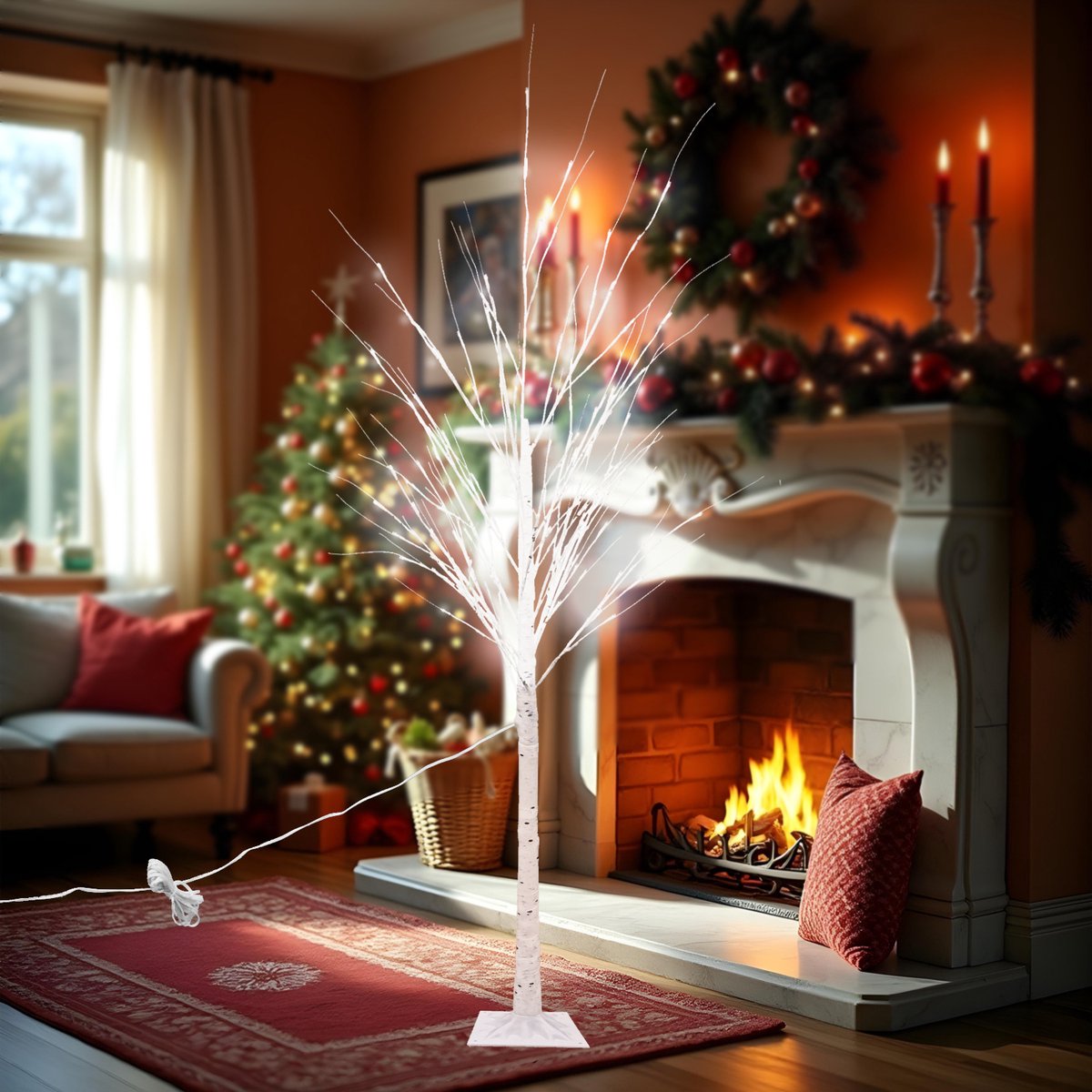 Kunstboom Witte Berken LED 180 cm