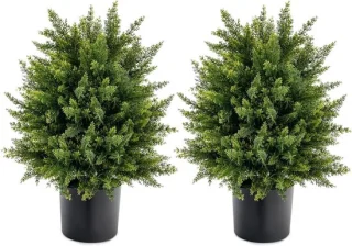 Kunstcederbomen set - 55 cm - groen