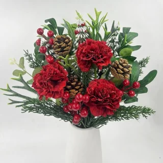 Kunstdennentakken met bessen kerstdecoratie set 45-delig 18-42 cm rood/groen