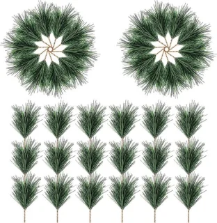 Kunstdennentakken - Nep takken - Kerst decoreren - Natuurlijke uitstraling - 60 stuks - Groen