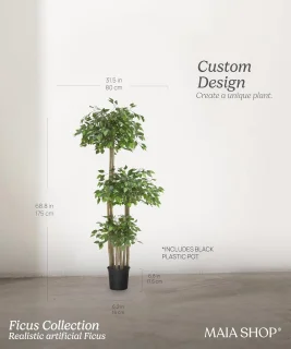 Kunstficus Ficus Kunstboom 175 x 80 cm
