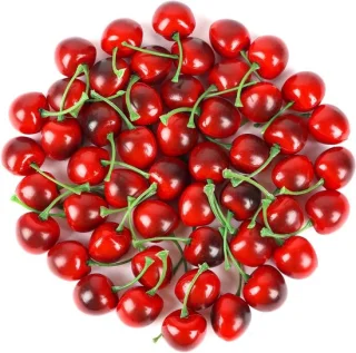 Kunstfruit Kersjes - 50 stuks - Rood