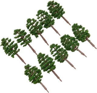 Kunstgroen plastic modelbomen 7 cm hoog