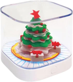 Kunstkalender - kerstboom sculptuur met verlichting