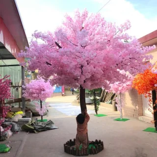 Kunstkersenbloesemboom van zijde - roze - 1x0.6m